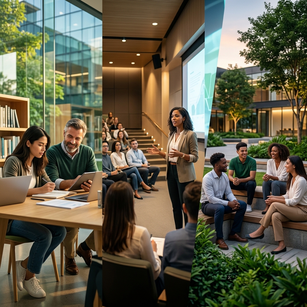 The TerraNext Learning Ecosystem in action — mentors and learners in a premium campus environment